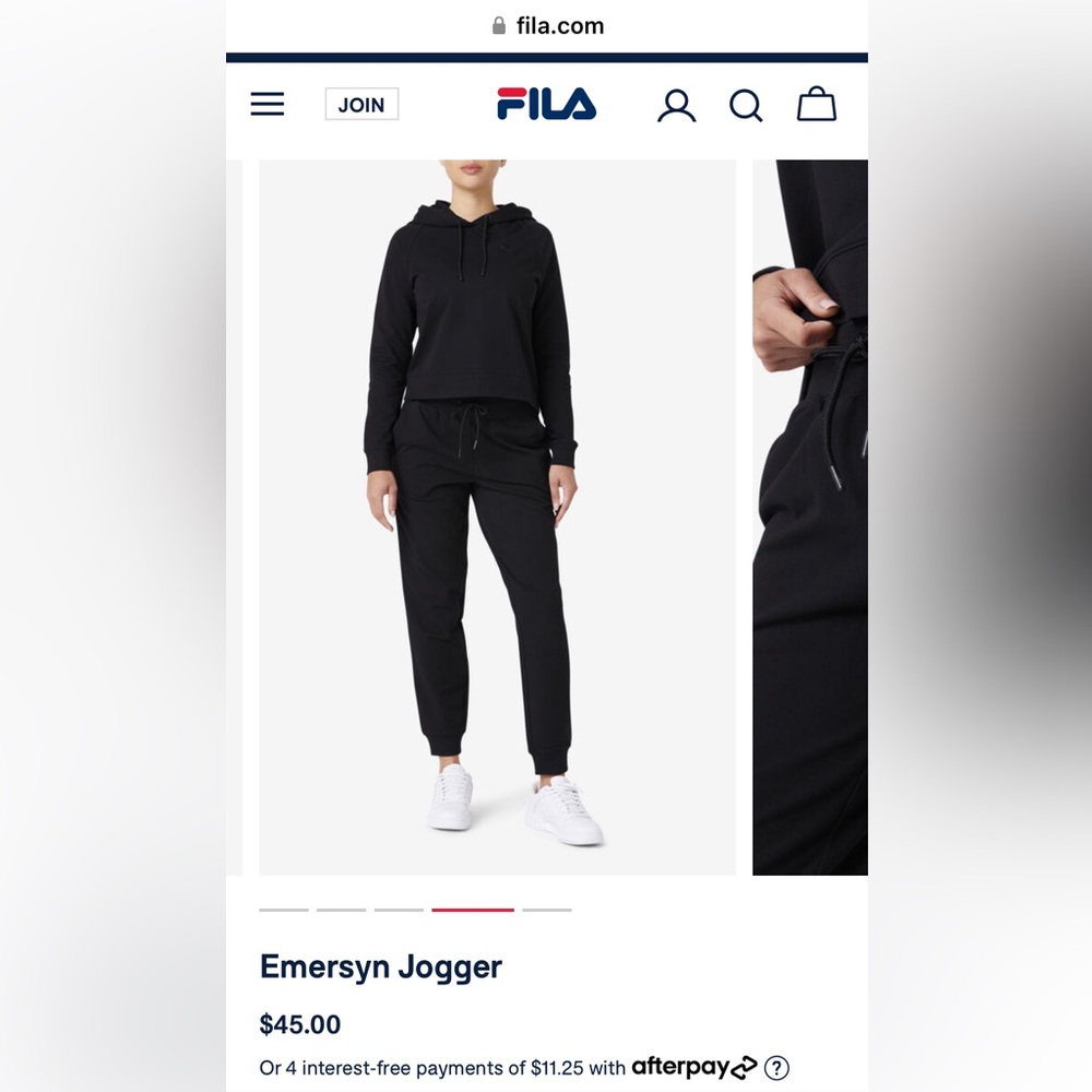 FILA Emersyn Jogger in size XL color BLACK. Super comfy!